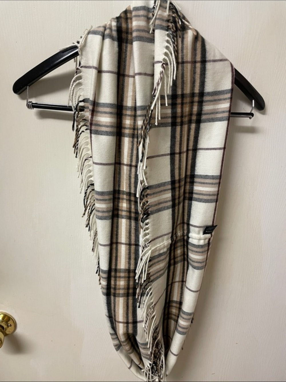 Infinity Scarf in Cream, Brown and Black